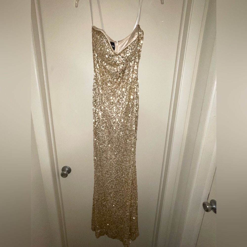 Size 4 sequin gold gown